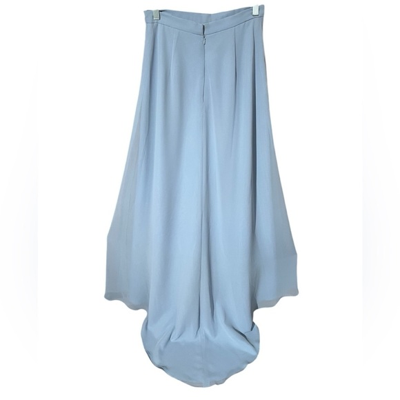 NEW Formal Skirt w/ Train Sheer Chiffon Dusty Blue Floor Length - Picture 1 of 12